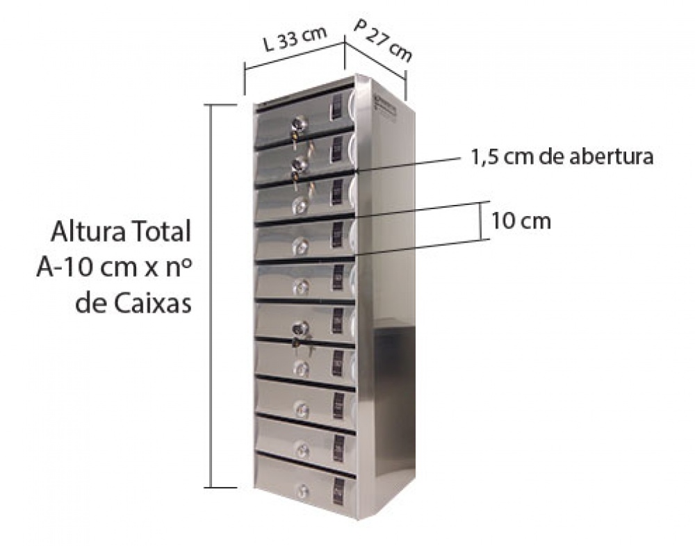 Fabricar caixa de correio externa para condomínio - Curitiba (Paraná)